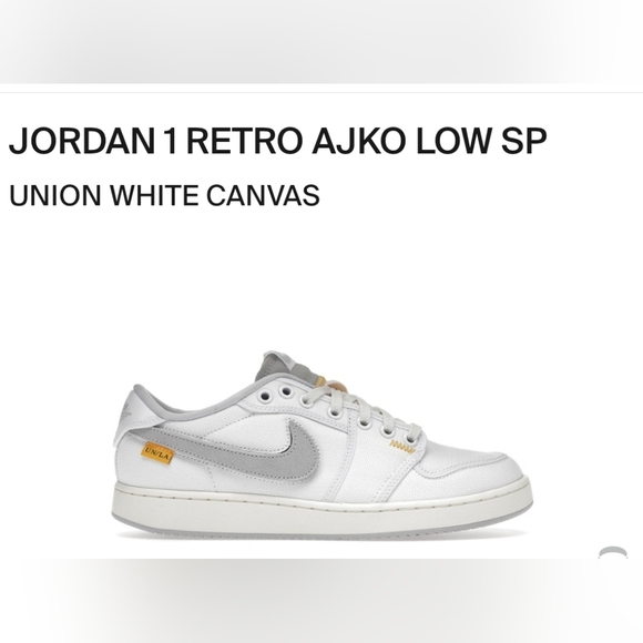 Jordan Other - Jordan 1 Retro AJKO Low SP Union White Canvas